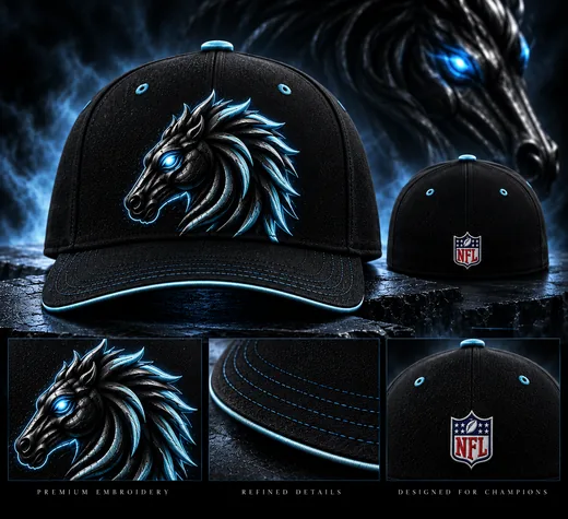 Dark Horse cap, black with the horse mark embroidered on the front